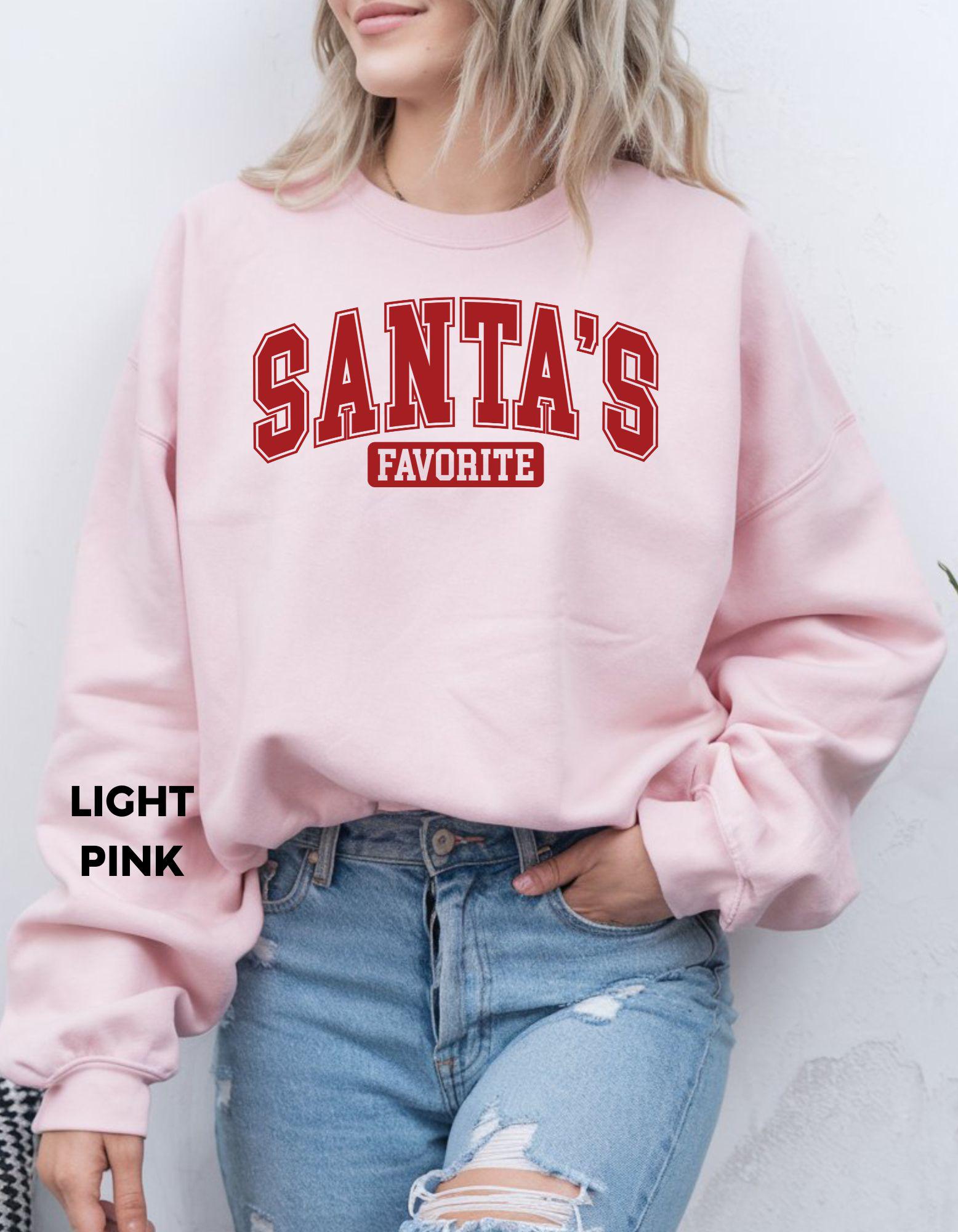 Santa’s Favorite Sweatshirt, Christmas Crewneck, Holiday Graphic Shirt, Cute Christmas Outfit, Festive Cozy Sweater, Gift for Her