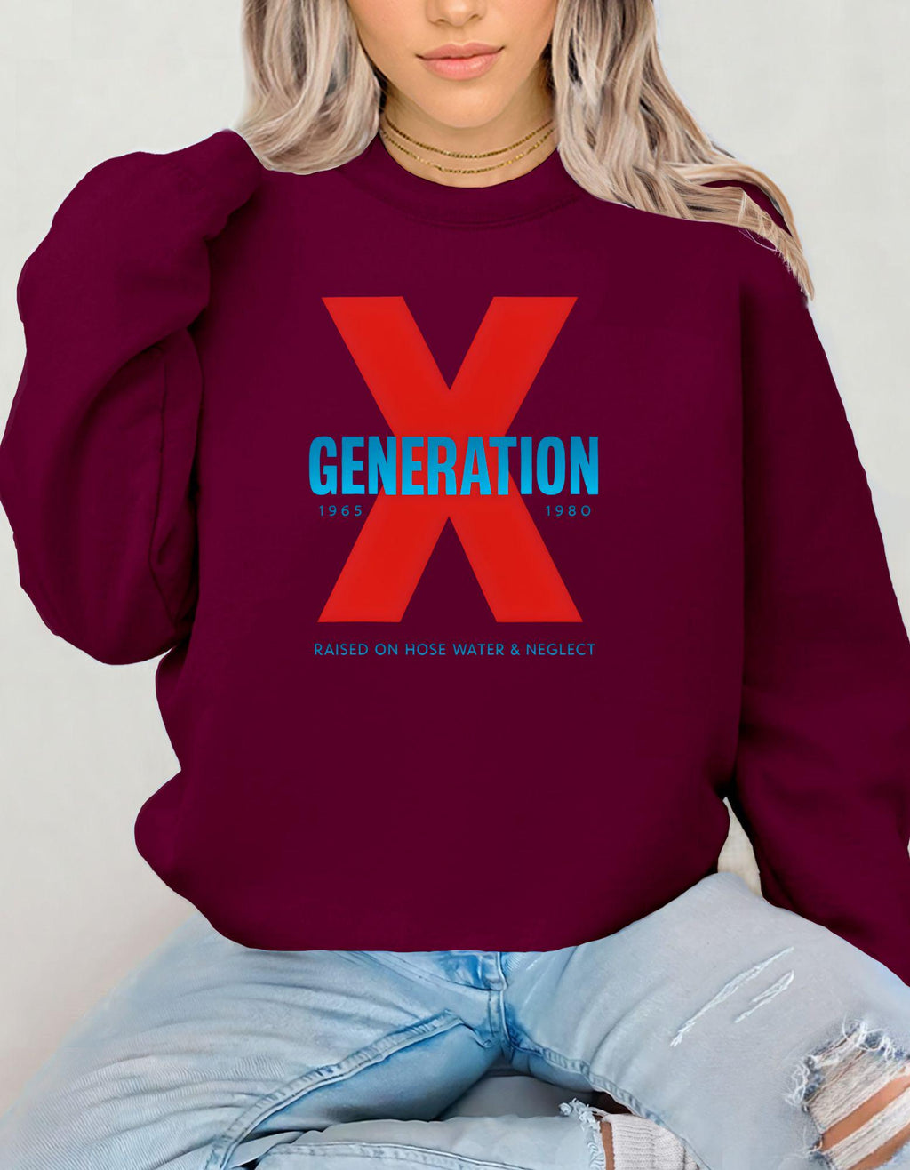 Generation X Sweatshirt | Funny Retro Crewneck for Men  Women Born 1965–1980 | Gen X Nostalgia Shirt