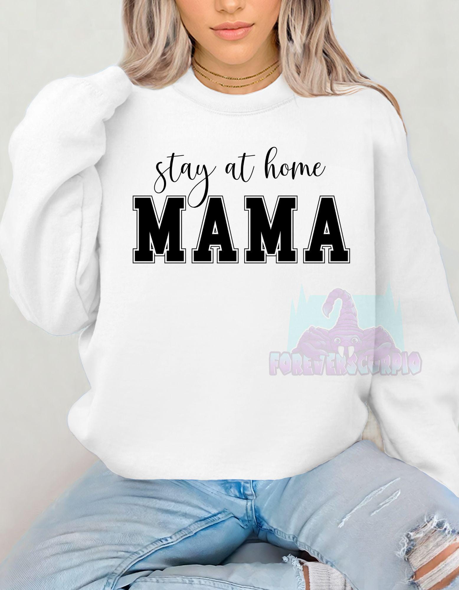 Stay at Home Mama Sweatshirt | Funny Mom Life Pullover | Cozy Mom Humor Shirt | Cute Gift for Stay at Home Moms