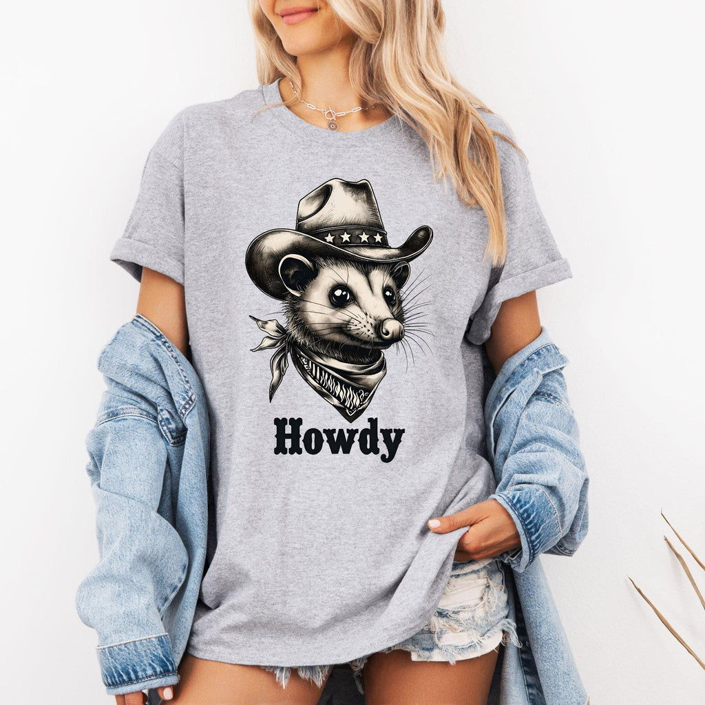 Cowboy Possum T-Shirt, Funny Country Western Shirt, Cute Rodeo Critter Tee, Howdy Graphic Tee, Southern Humor Animal Shirt