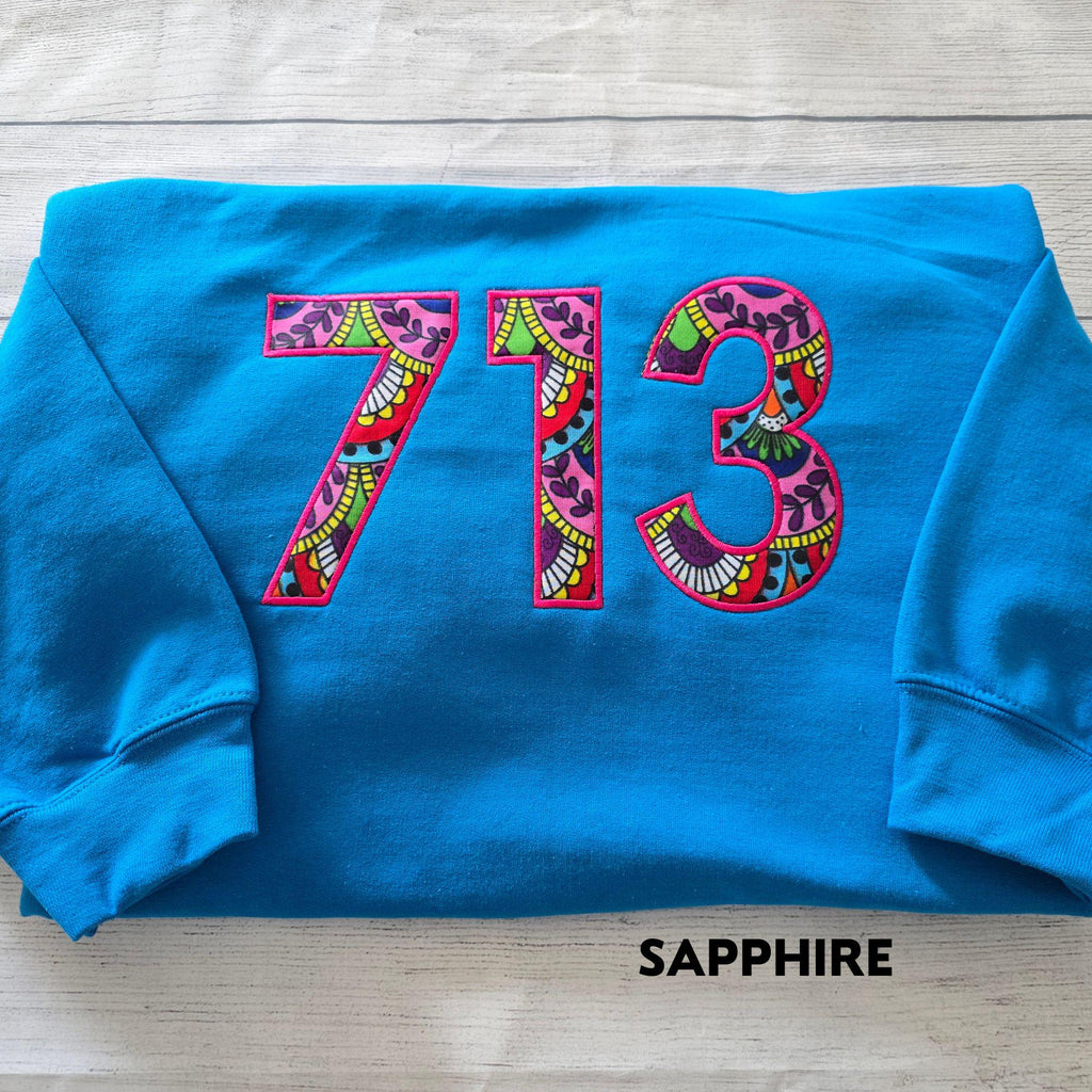 Custom Area Code Embroidered Sweatshirt, Personalized City Pride Shirt, Gift for Him/Her