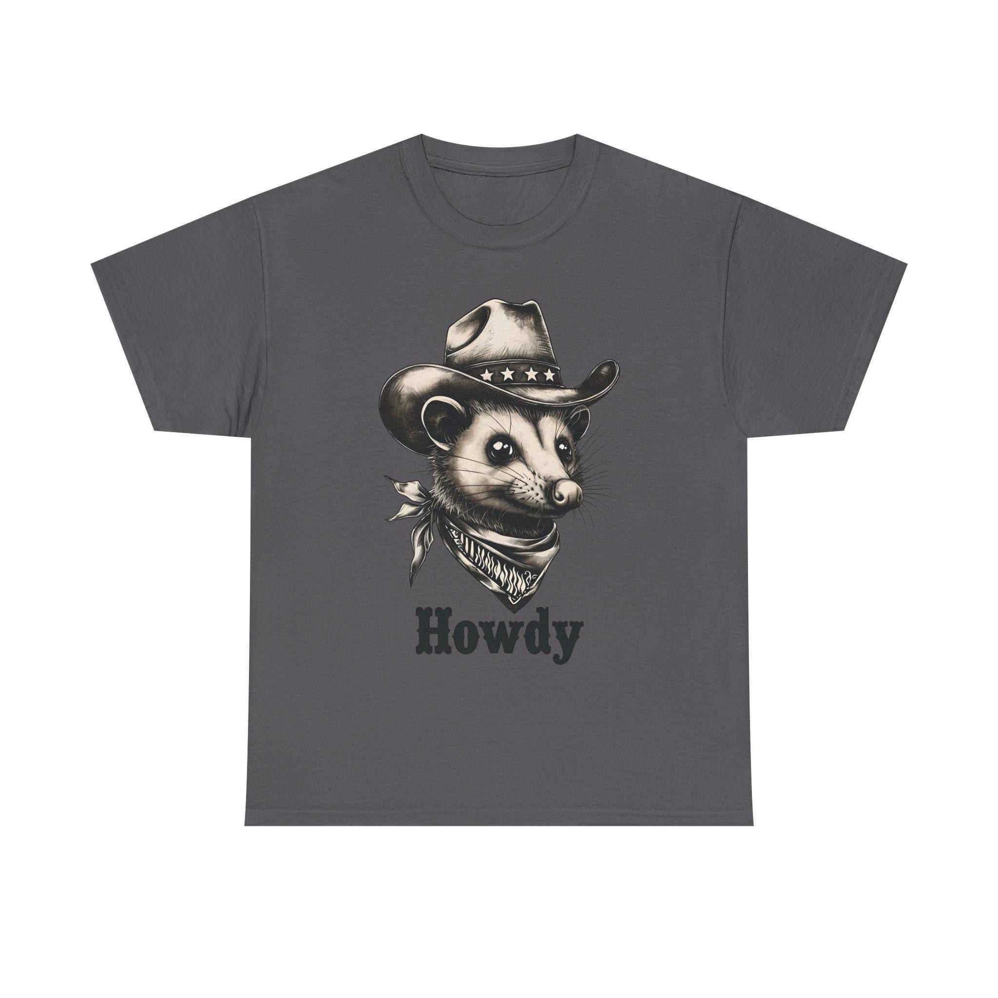 Cowboy Possum T-Shirt, Funny Country Western Shirt, Cute Rodeo Critter Tee, Howdy Graphic Tee, Southern Humor Animal Shirt