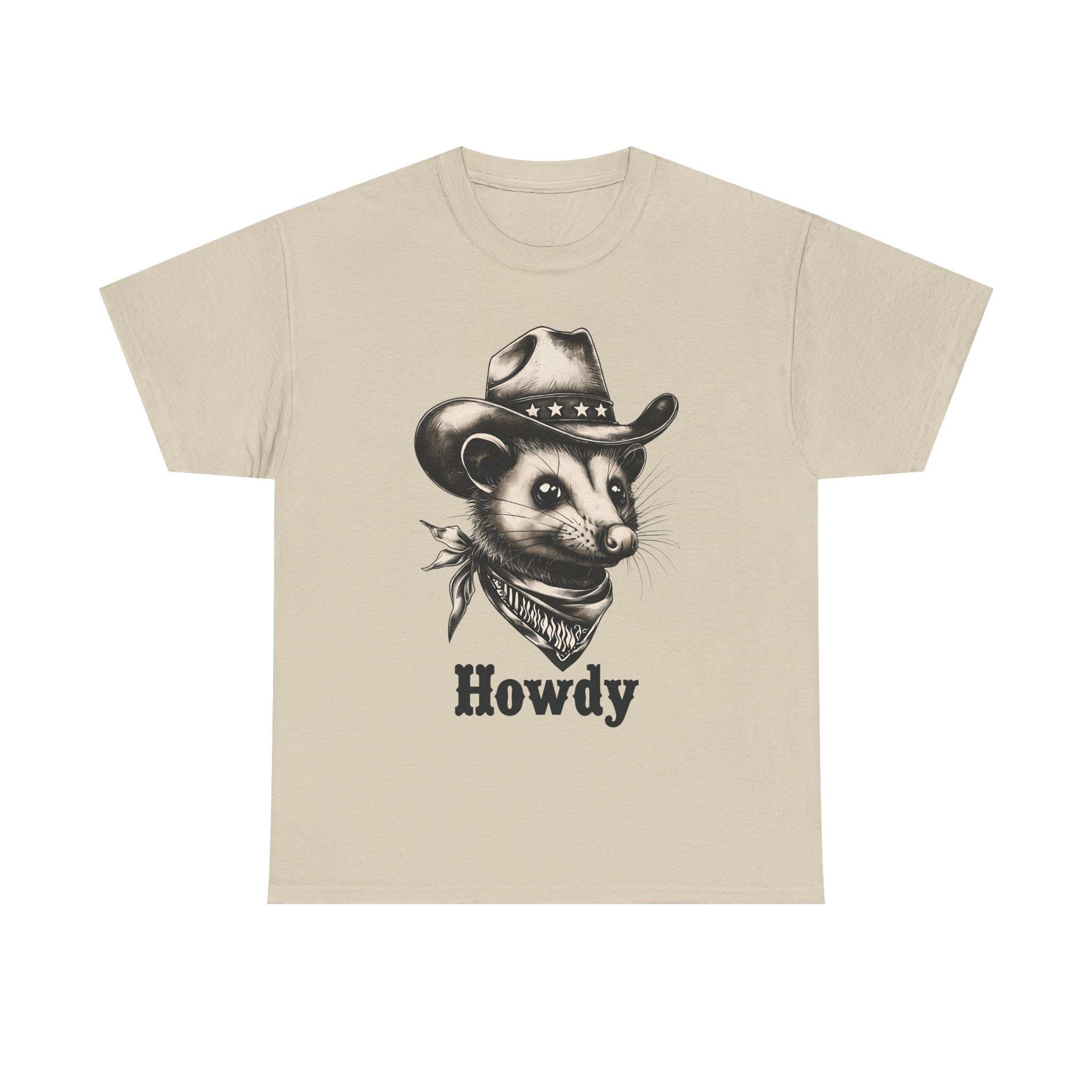 Cowboy Possum T-Shirt, Funny Country Western Shirt, Cute Rodeo Critter Tee, Howdy Graphic Tee, Southern Humor Animal Shirt