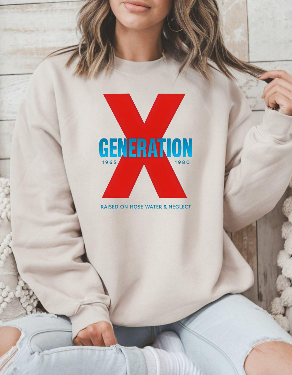 Generation X Sweatshirt | Funny Retro Crewneck for Men  Women Born 1965–1980 | Gen X Nostalgia Shirt