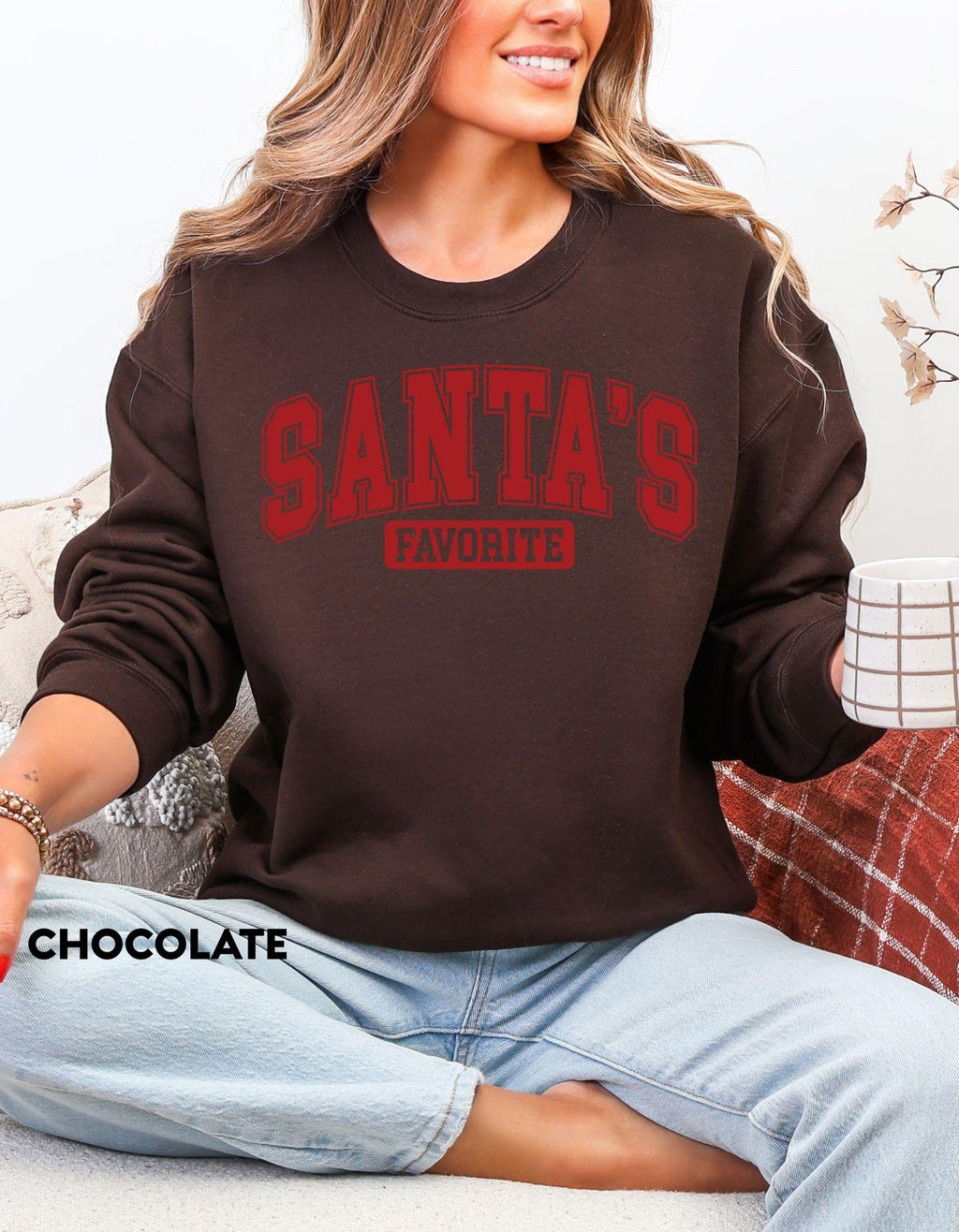 Santa’s Favorite Sweatshirt, Christmas Crewneck, Holiday Graphic Shirt, Cute Christmas Outfit, Festive Cozy Sweater, Gift for Her