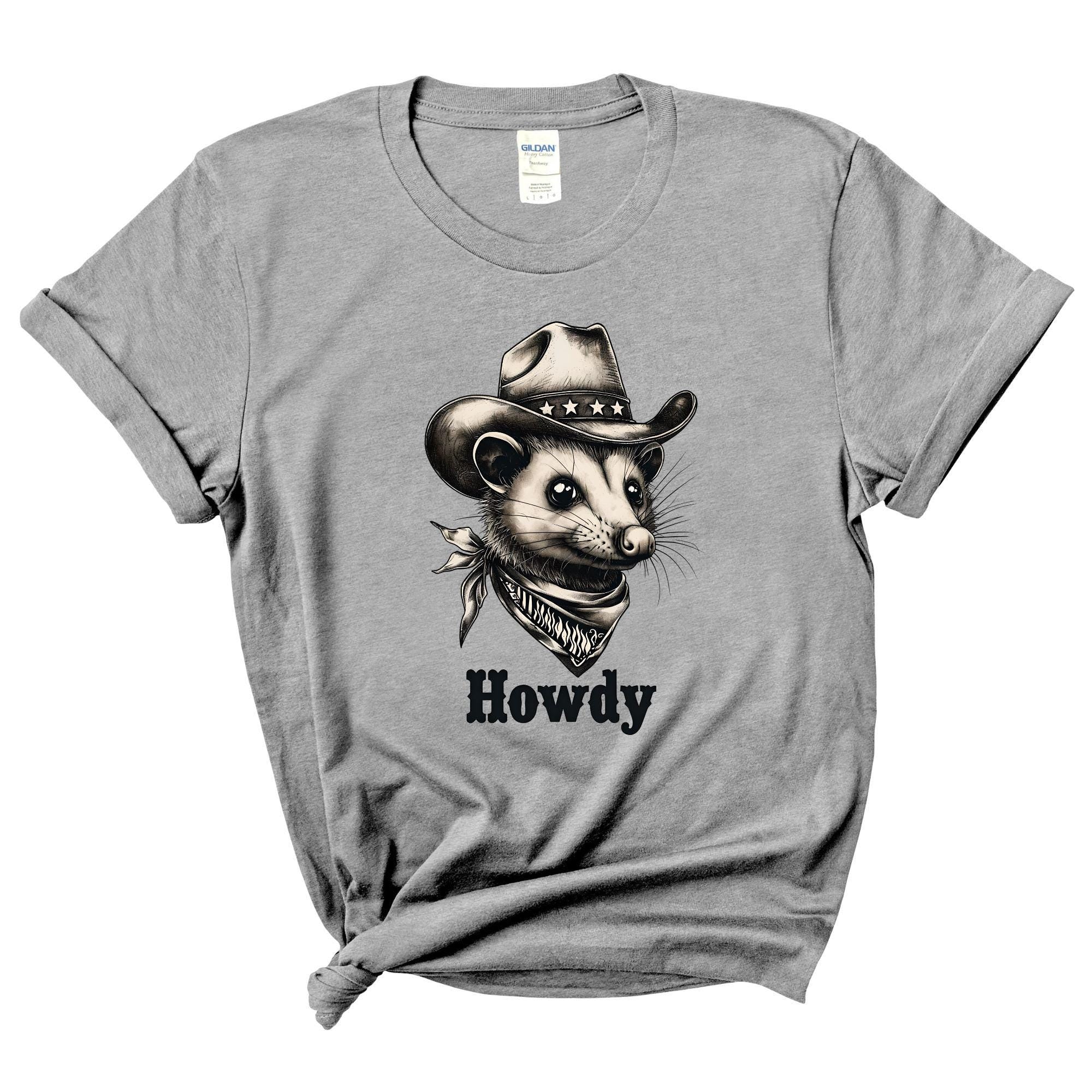 Cowboy Possum T-Shirt, Funny Country Western Shirt, Cute Rodeo Critter Tee, Howdy Graphic Tee, Southern Humor Animal Shirt