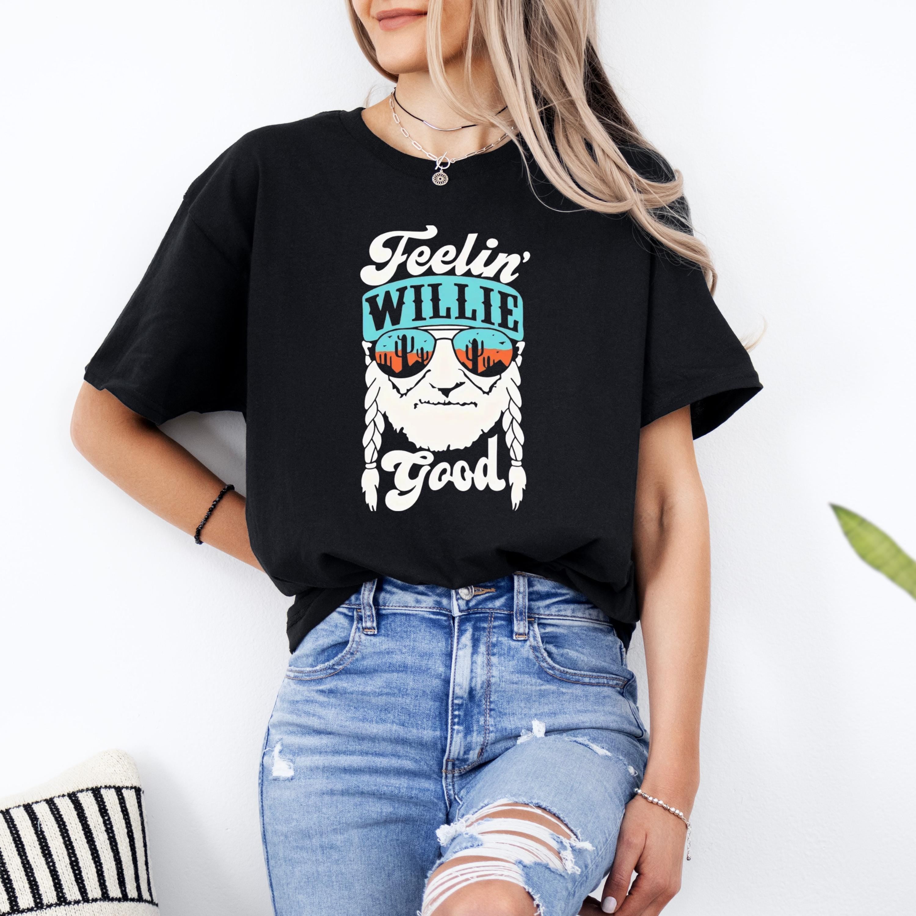 Retro Outlaw Shirt, Feelin' Willie Good T-Shirt, Funny Unisex Country Music Shirt, Outlaw Concert Tee, Rodeo Graphic T-Shirt