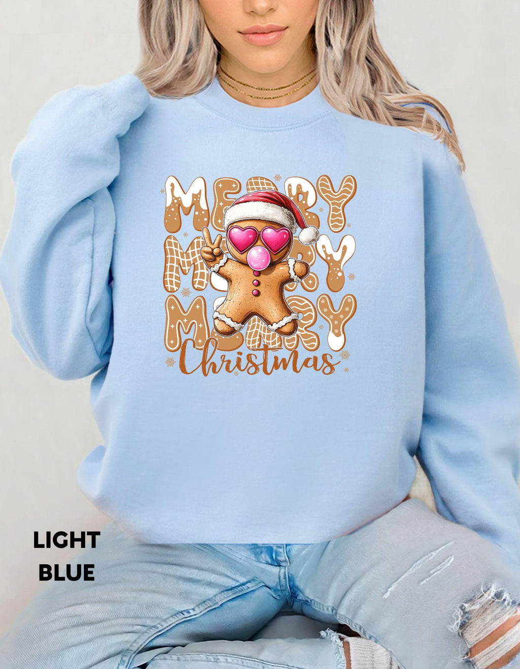 Gingerbread Merry Christmas Sweatshirt, Cute Holiday Crewneck, Retro Christmas Shirt for Women, Festive Cozy Winter Gift