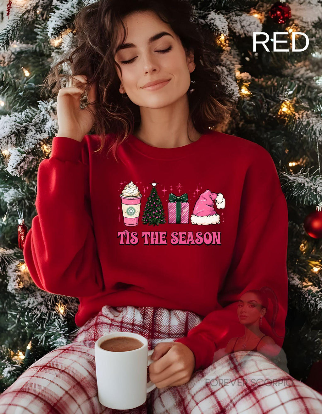 Coquette Christmas Sweatshirt Women | Pink ’Tis the Season Pullover | Holiday Coffee Gift | Girls Girls Soft Aesthetic Shirt