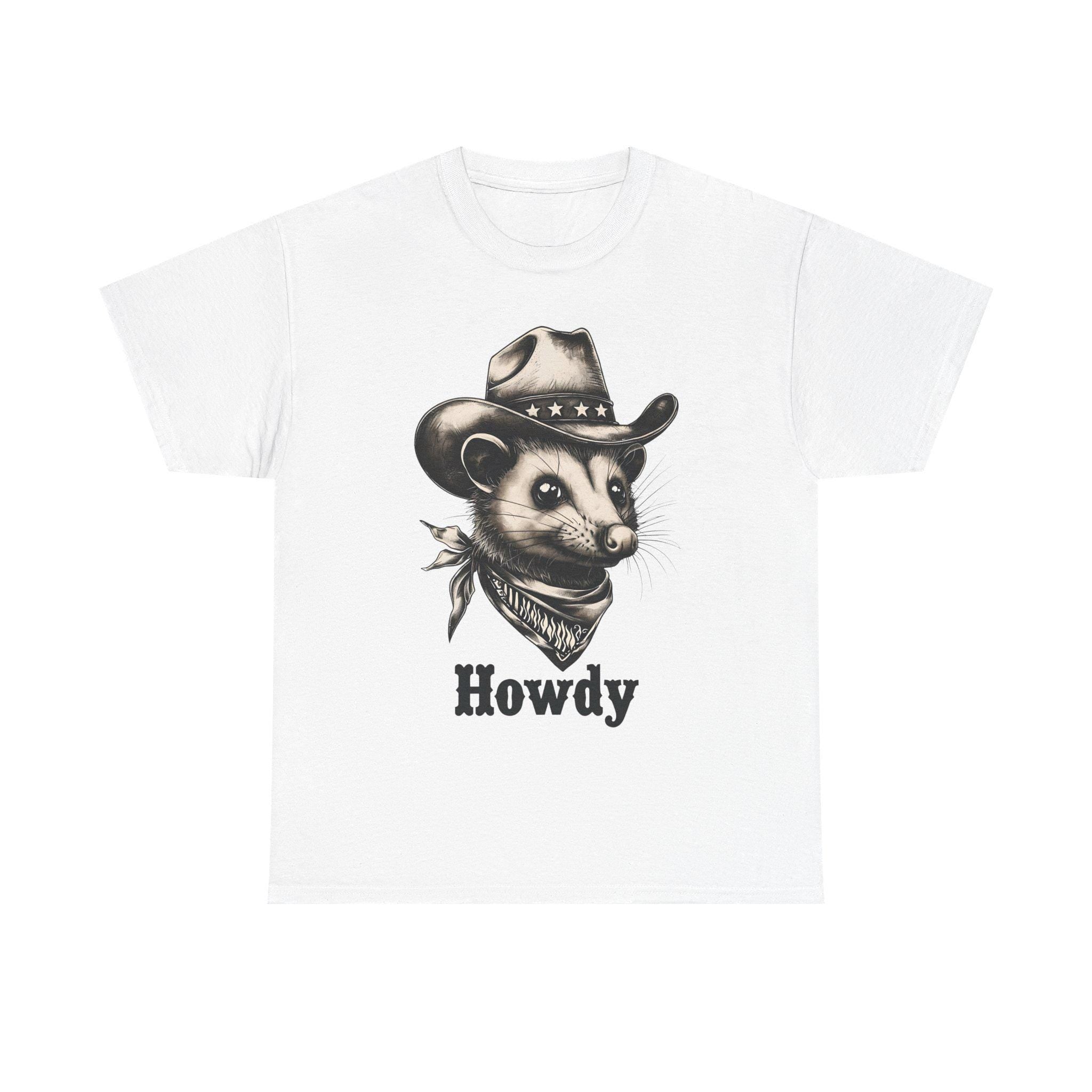 Cowboy Possum T-Shirt, Funny Country Western Shirt, Cute Rodeo Critter Tee, Howdy Graphic Tee, Southern Humor Animal Shirt