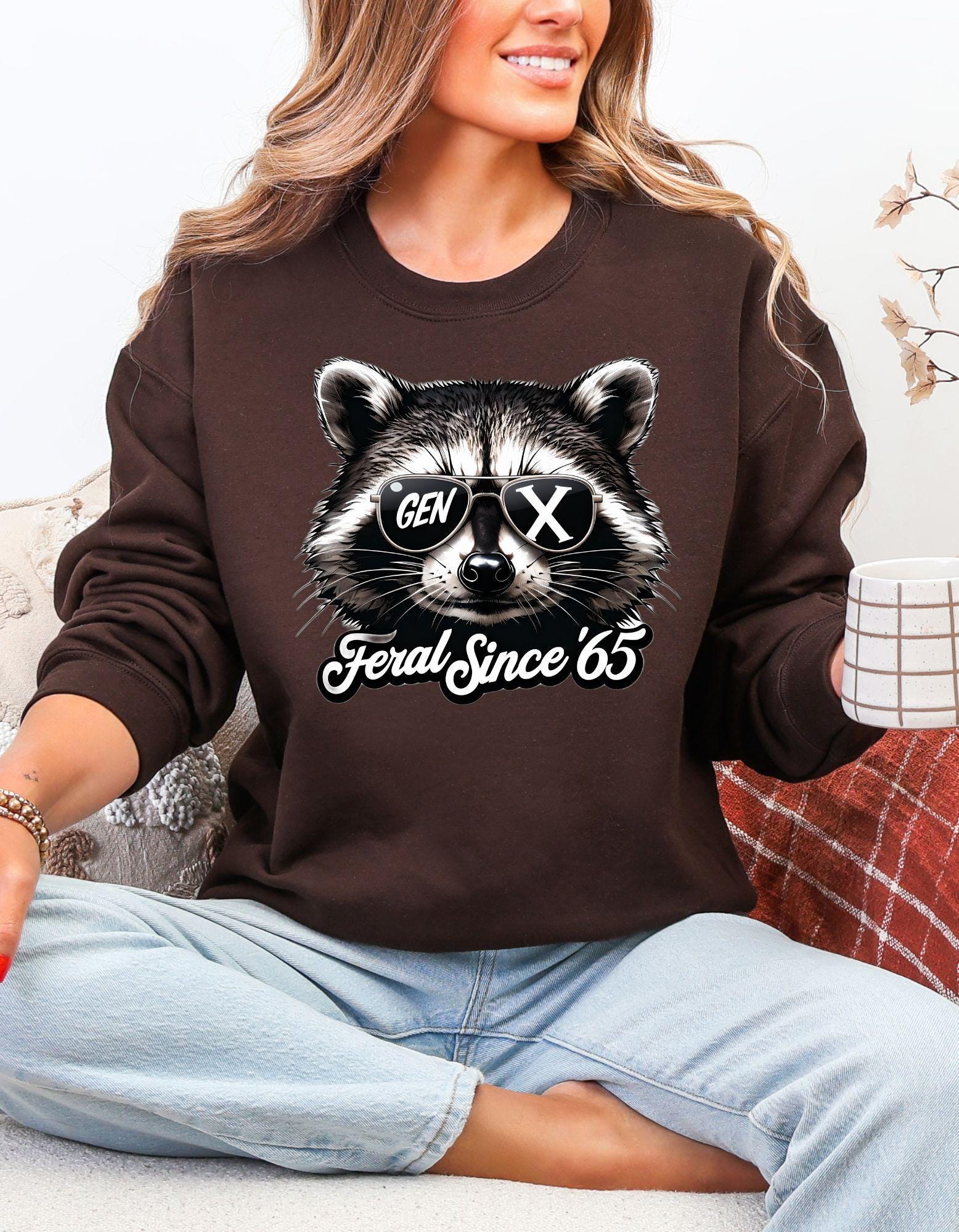 Gen X Birthday, Sweatshirt For Men and Women Born in the 60s and 70s, Funny Nostalgia Shirt, Gift for Mom or Dad, Feral Generation