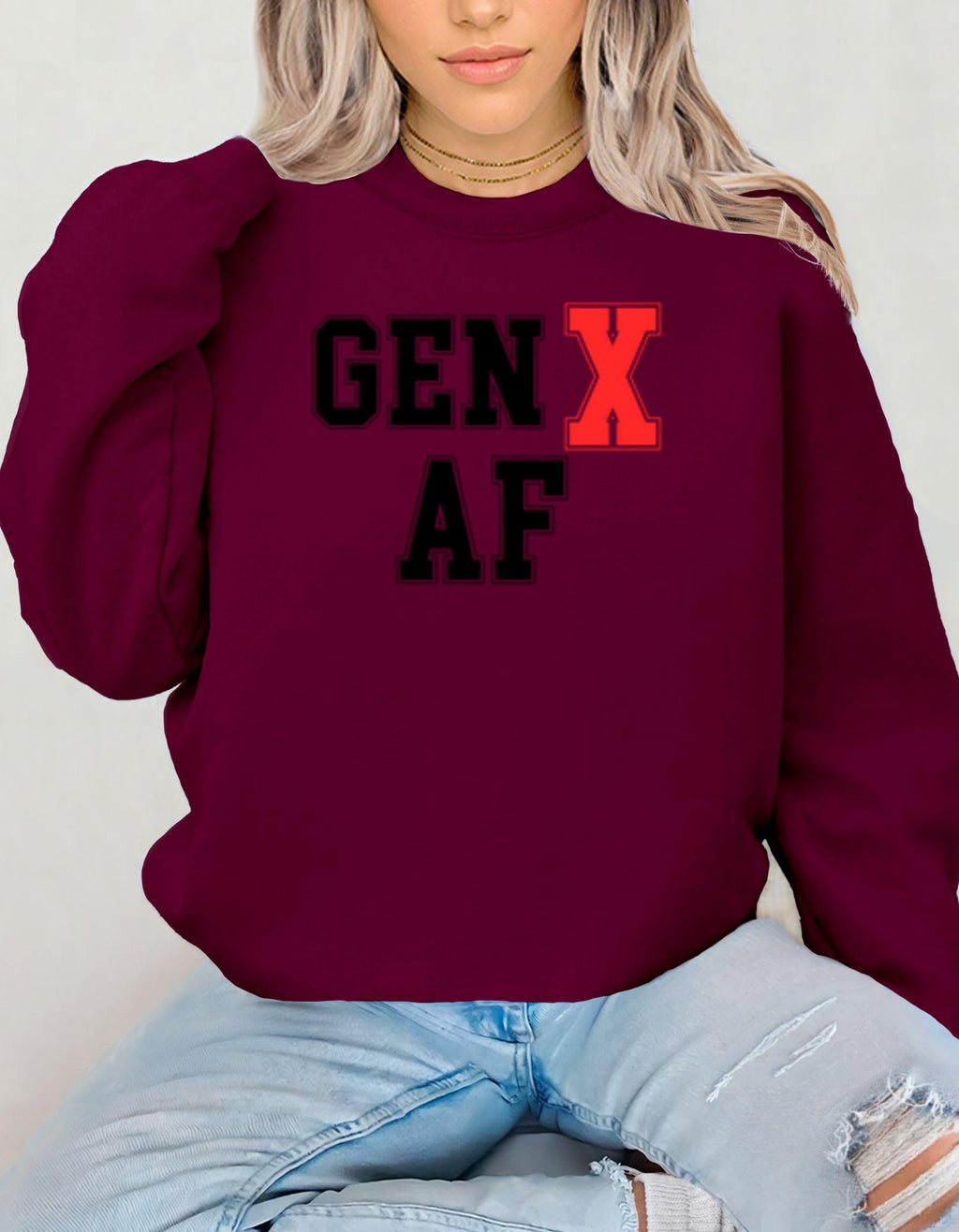 Gen X AF, Sweatshirt For Men and Women Born in the 60s and 70s, Funny Nostalgia Shirt, Gift for Gen X Mom or Dad, Feral Generation
