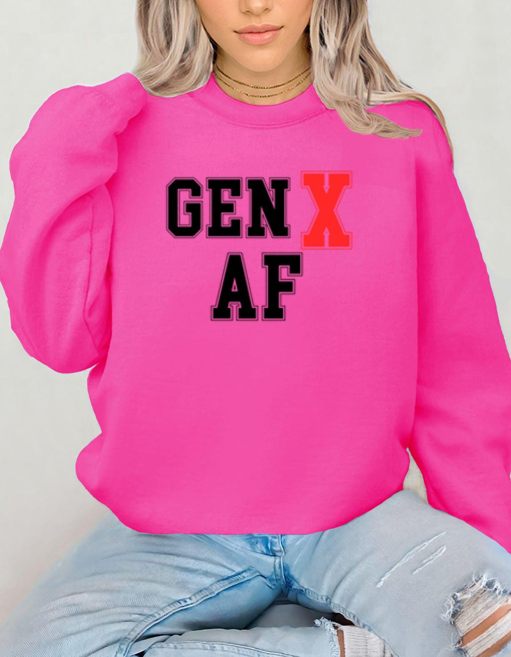 Gen X AF, Sweatshirt For Men and Women Born in the 60s and 70s, Funny Nostalgia Shirt, Gift for Gen X Mom or Dad, Feral Generation