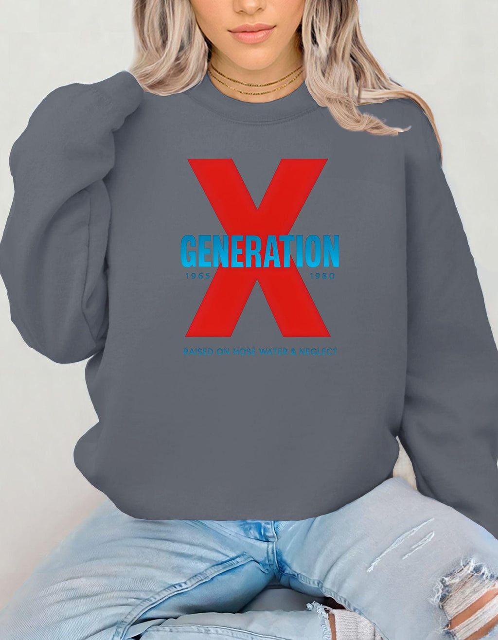 Generation X Sweatshirt | Funny Retro Crewneck for Men  Women Born 1965–1980 | Gen X Nostalgia Shirt