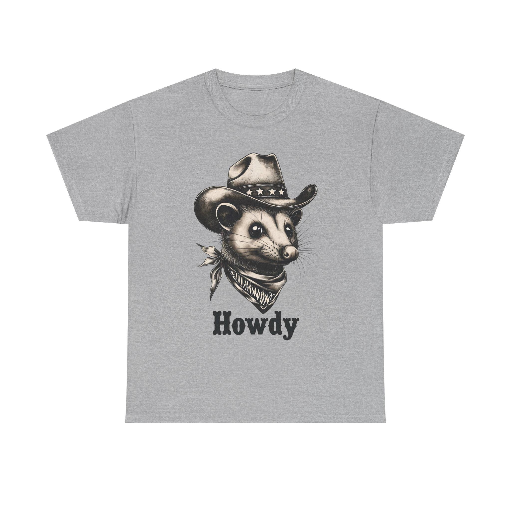 Cowboy Possum T-Shirt, Funny Country Western Shirt, Cute Rodeo Critter Tee, Howdy Graphic Tee, Southern Humor Animal Shirt