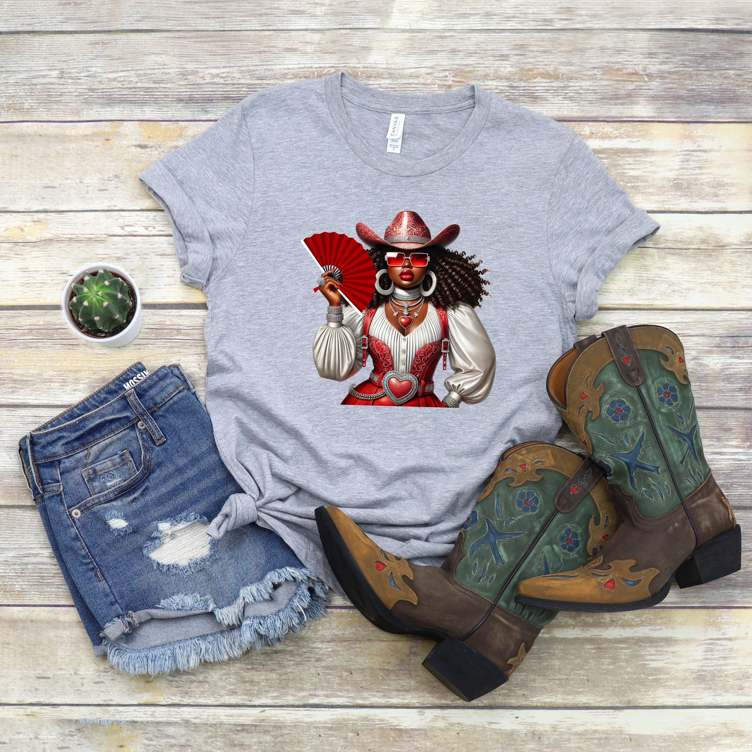 Where Them Fans At, Black Cowgirl T-Shirt, Trail Ride Rodeo Apparel, TikTok Dance Trend