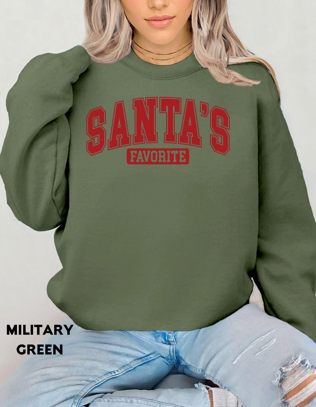 Santa’s Favorite Sweatshirt, Christmas Crewneck, Holiday Graphic Shirt, Cute Christmas Outfit, Festive Cozy Sweater, Gift for Her