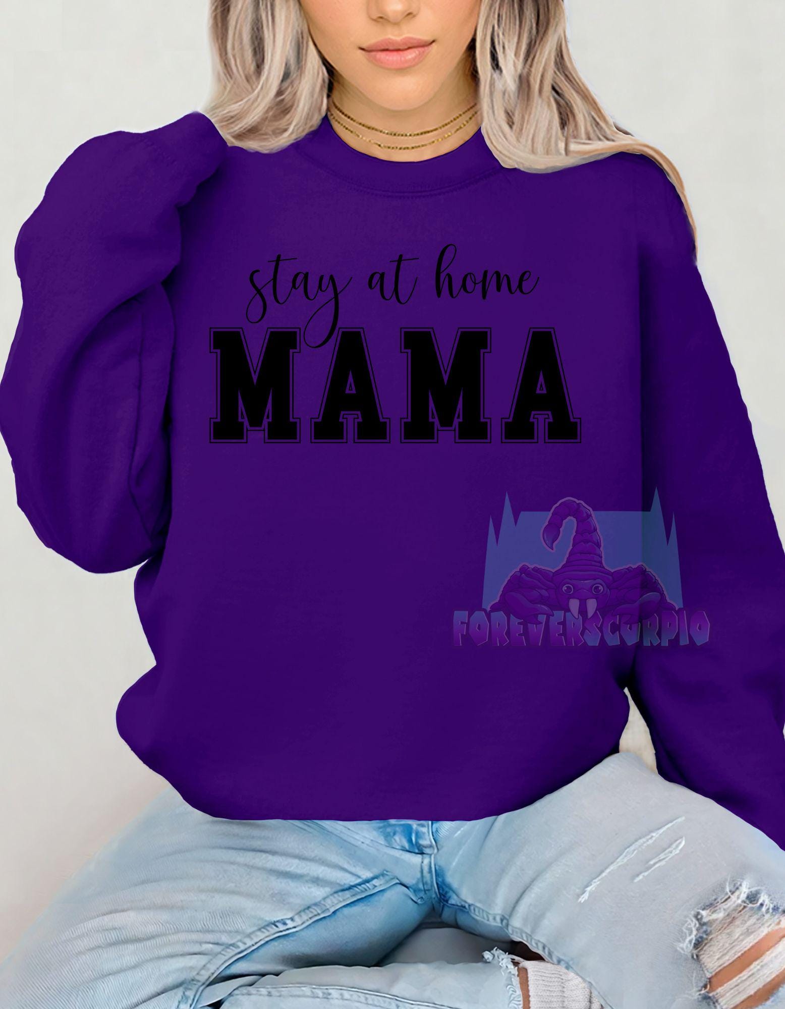 Stay at Home Mama Sweatshirt | Funny Mom Life Pullover | Cozy Mom Humor Shirt | Cute Gift for Stay at Home Moms