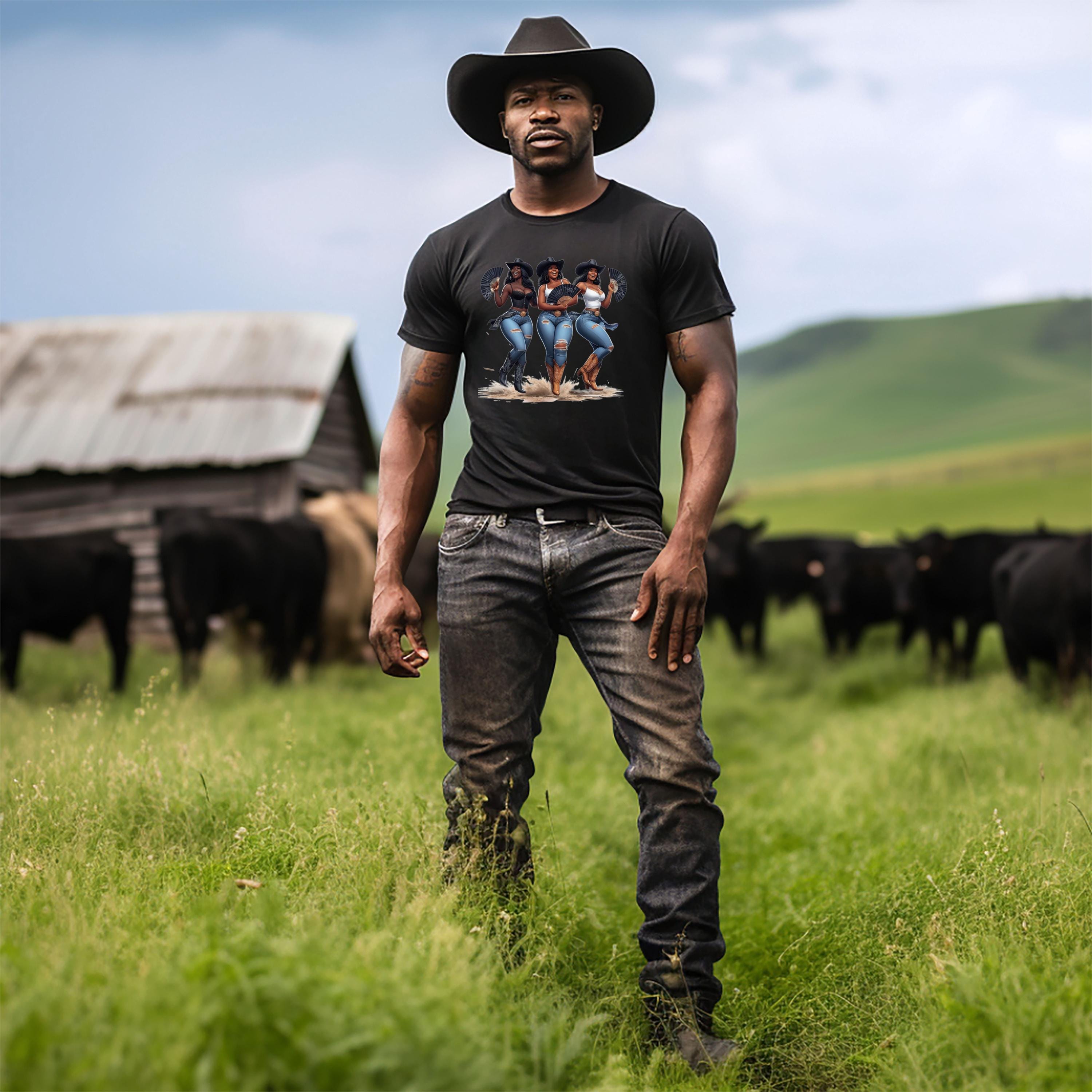 Boots On The Ground Black Cowgirl Cowboy T-Shirt,  Trail Ride Shirt, Where Them Fans At, TikTok Dance Trend Shirt