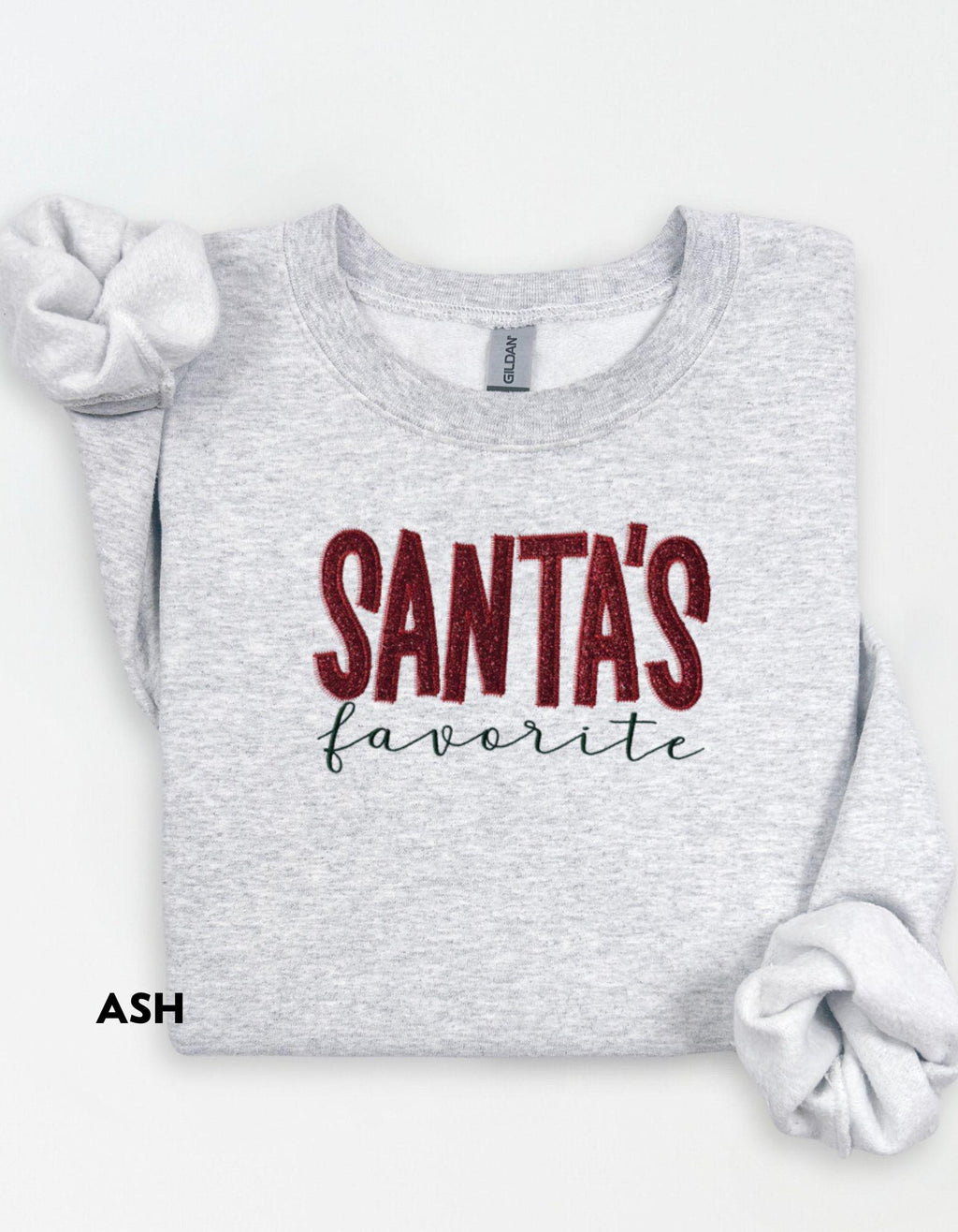 Funny Glitter Embroidered Christmas Sweatshirt, Holiday Party Outfit, Cozy Winter Shirt