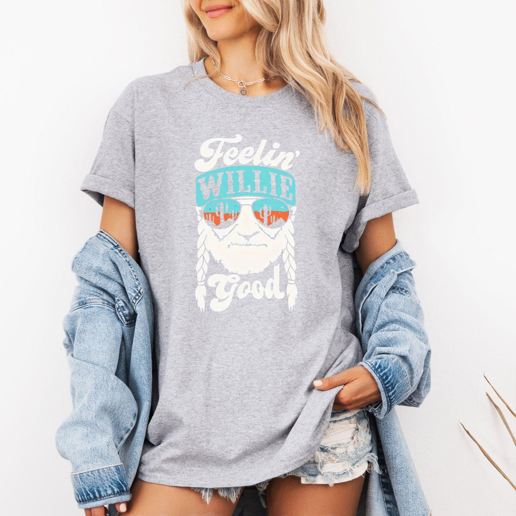 Retro Outlaw Shirt, Feelin' Willie Good T-Shirt, Funny Unisex Country Music Shirt, Outlaw Concert Tee, Rodeo Graphic T-Shirt