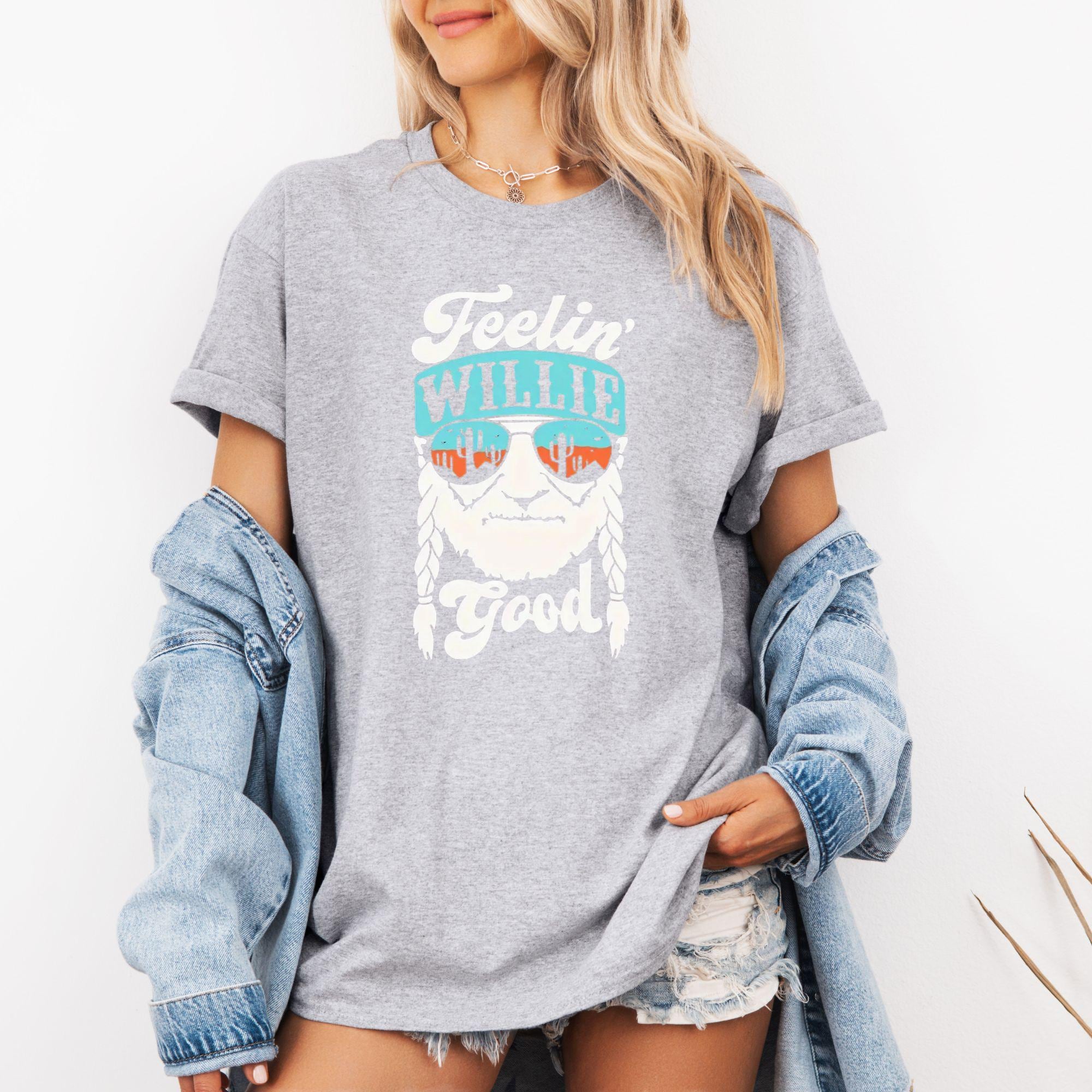 Retro Outlaw Shirt, Feelin' Willie Good T-Shirt, Funny Unisex Country Music Shirt, Outlaw Concert Tee, Rodeo Graphic T-Shirt